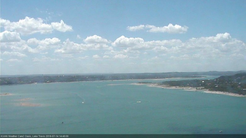 Lake Travis webcam, July 14, 2018 1:50 PM CT