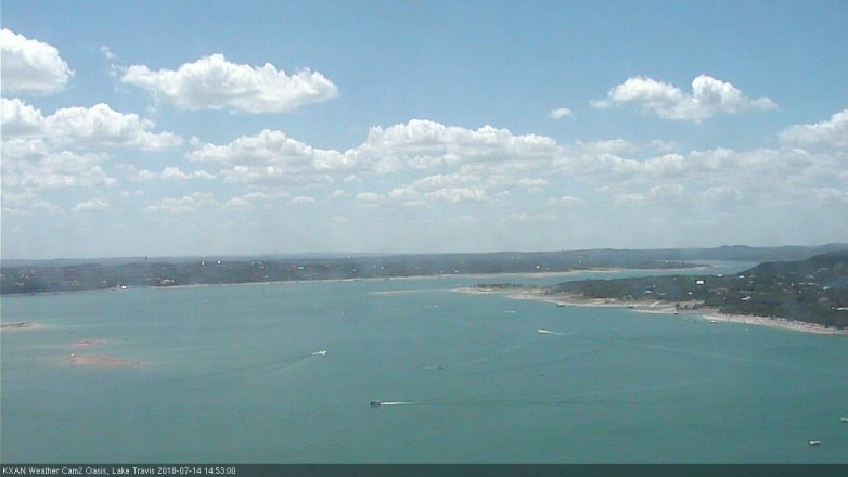 Lake Travis webcam, July 14, 2018 1:55 PM CT
