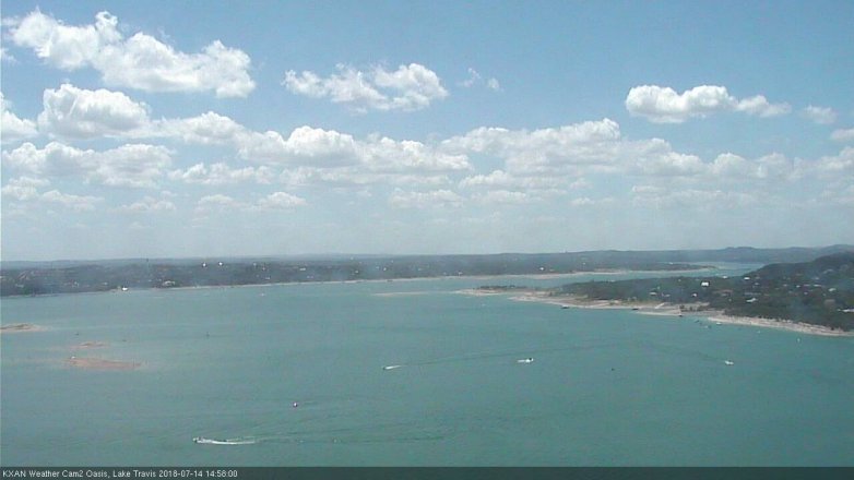 Lake Travis webcam, July 14, 2018 2:00 PM CT