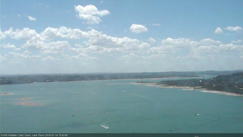 Lake Travis webcam, July 14, 2018 2:05 PM CT