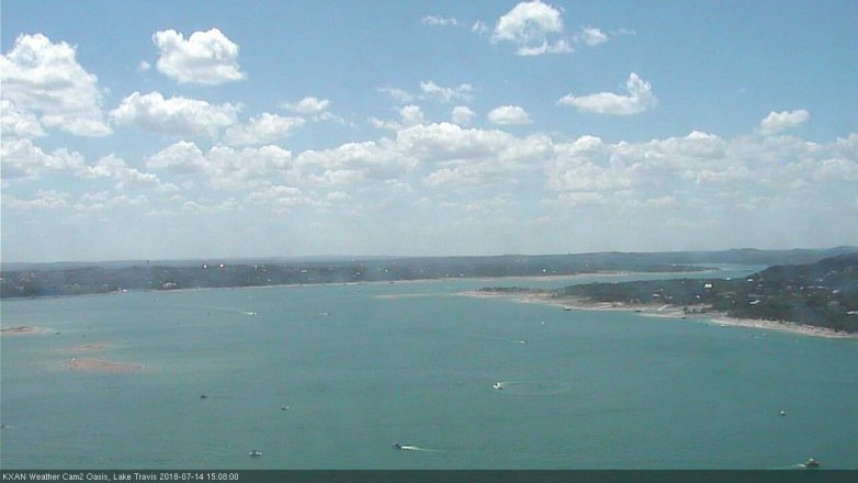 Lake Travis webcam, July 14, 2018 2:10 PM CT