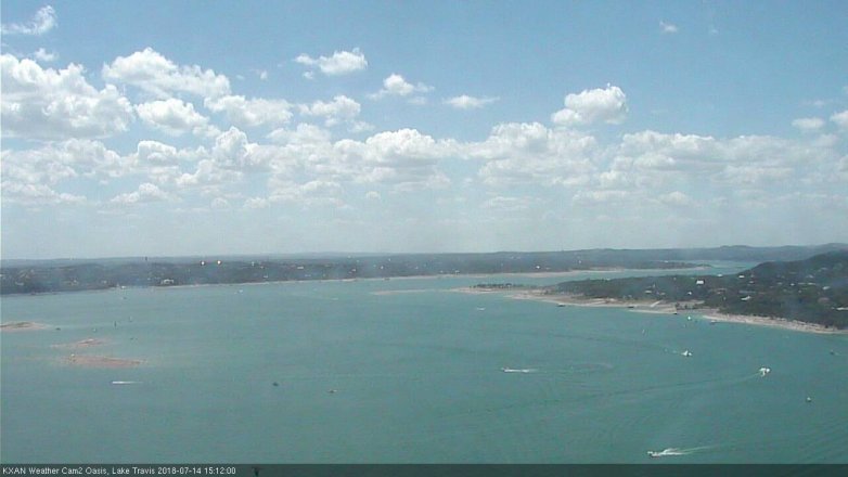 Lake Travis webcam, July 14, 2018 2:15 PM CT