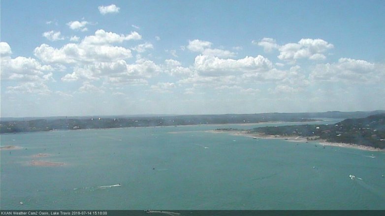 Lake Travis webcam, July 14, 2018 2:20 PM CT