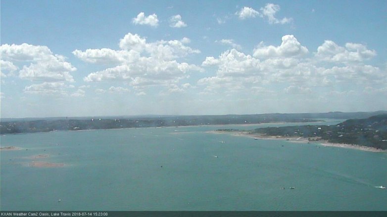 Lake Travis webcam, July 14, 2018 2:25 PM CT