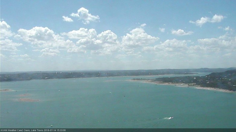 Lake Travis webcam, July 14, 2018 2:35 PM CT