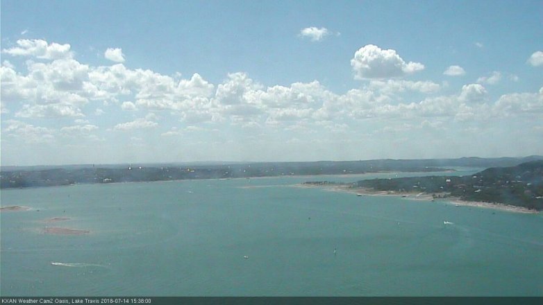 Lake Travis webcam, July 14, 2018 2:40 PM CT