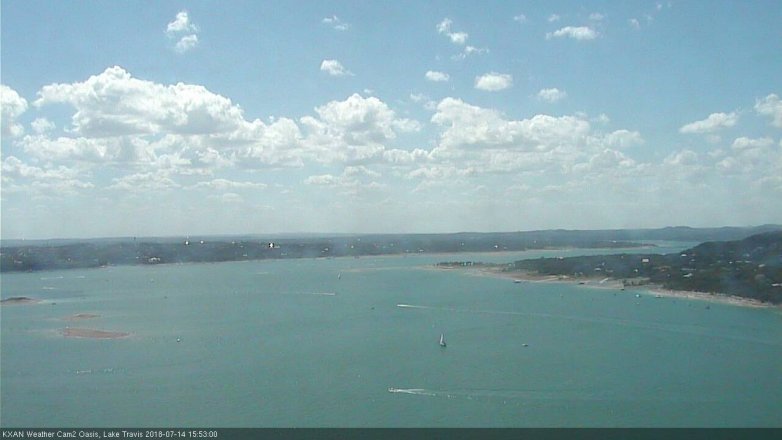 Lake Travis webcam, July 14, 2018 2:55 PM CT