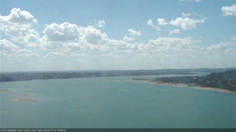 Lake Travis webcam, July 14, 2018 3:00 PM CT
