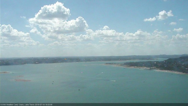 Lake Travis webcam, July 14, 2018 3:05 PM CT