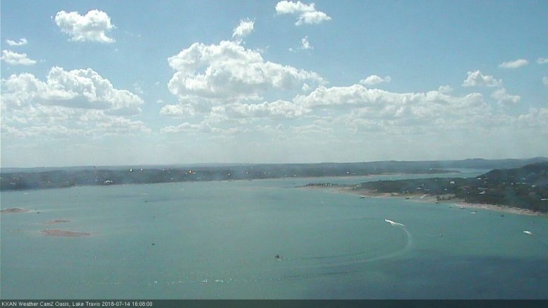 Lake Travis webcam, July 14, 2018 3:10 PM CT