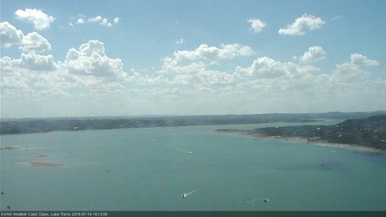 Lake Travis webcam, July 14, 2018 3:15 PM CT