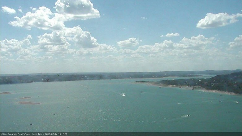 Lake Travis webcam, July 14, 2018 3:20 PM CT