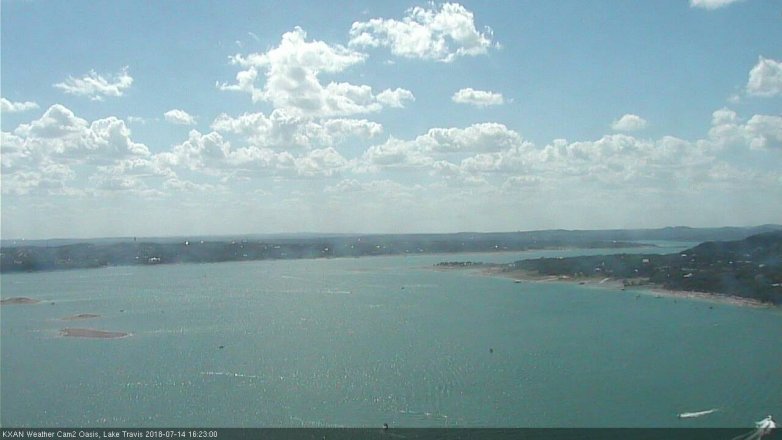 Lake Travis webcam, July 14, 2018 3:25 PM CT