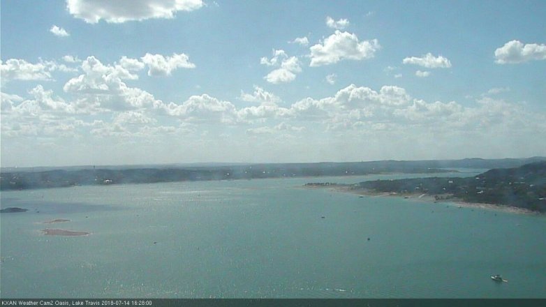 Lake Travis webcam, July 14, 2018 3:30 PM CT