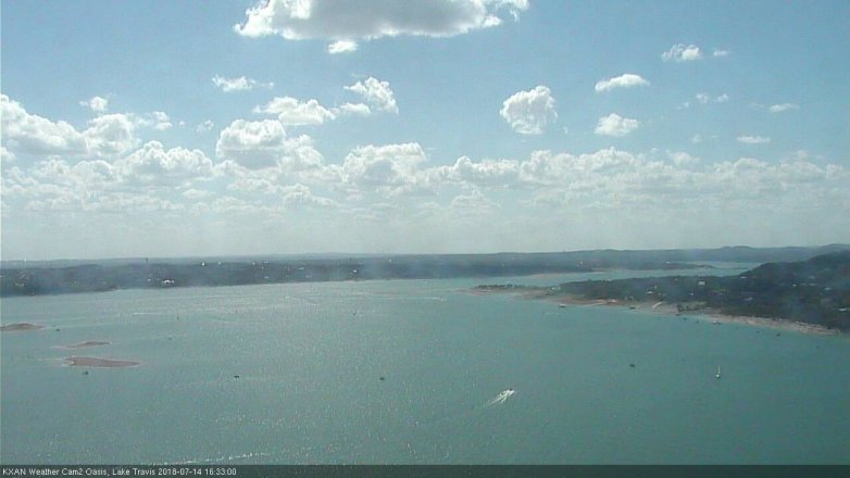 Lake Travis webcam, July 14, 2018 3:35 PM CT