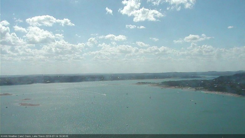 Lake Travis webcam, July 14, 2018 3:40 PM CT