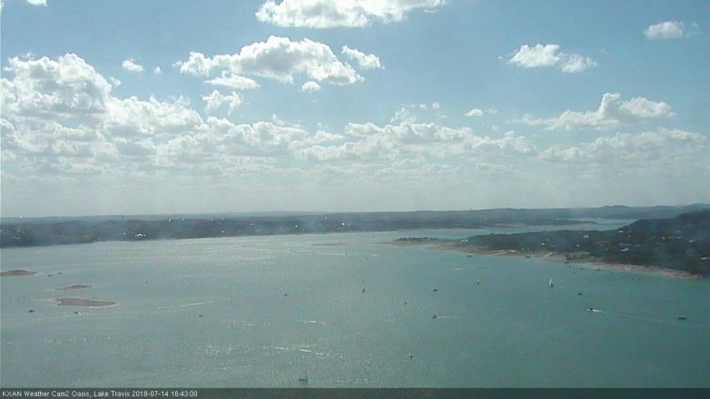 Lake Travis webcam, July 14, 2018 3:45 PM CT