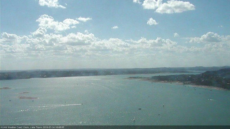 Lake Travis webcam, July 14, 2018 3:50 PM CT