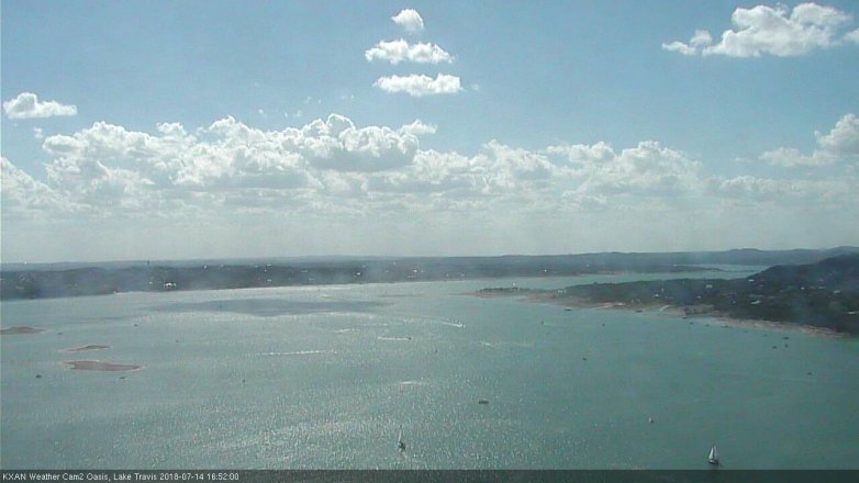 Lake Travis webcam, July 14, 2018 3:55 PM CT