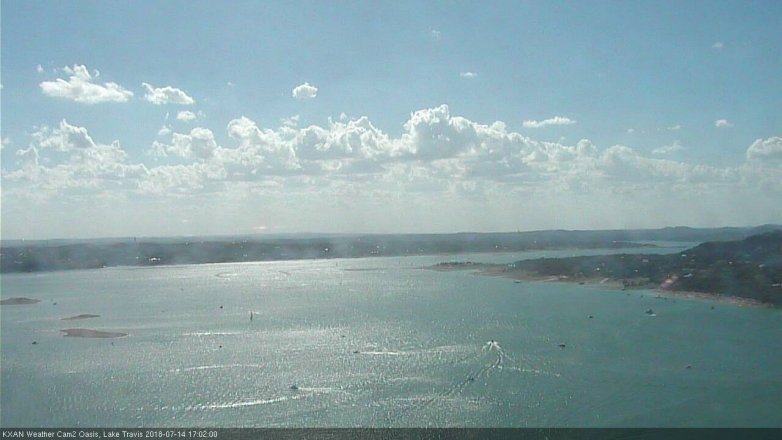 Lake Travis webcam, July 14, 2018 4:05 PM CT