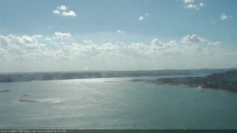 Lake Travis webcam, July 14, 2018 4:15 PM CT