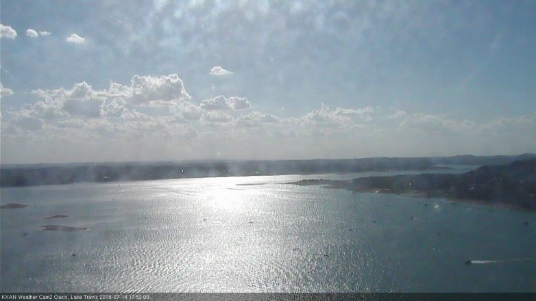 Lake Travis webcam, July 14, 2018 4:55 PM CT