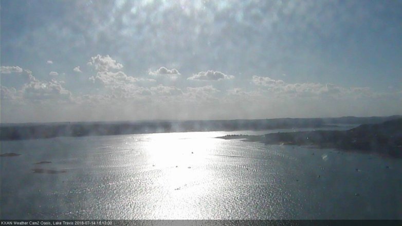 Lake Travis webcam, July 14, 2018 5:15 PM CT