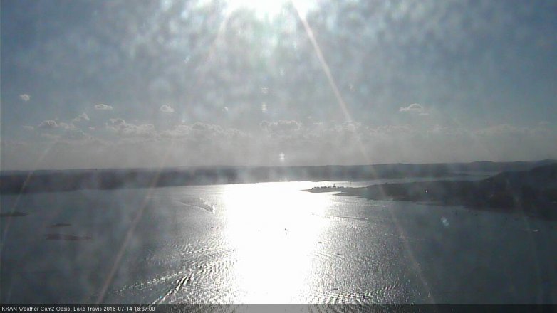 Lake Travis webcam, July 14, 2018 5:40 PM CT