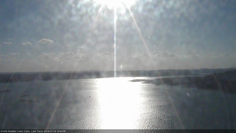 Lake Travis webcam, July 14, 2018 5:45 PM CT