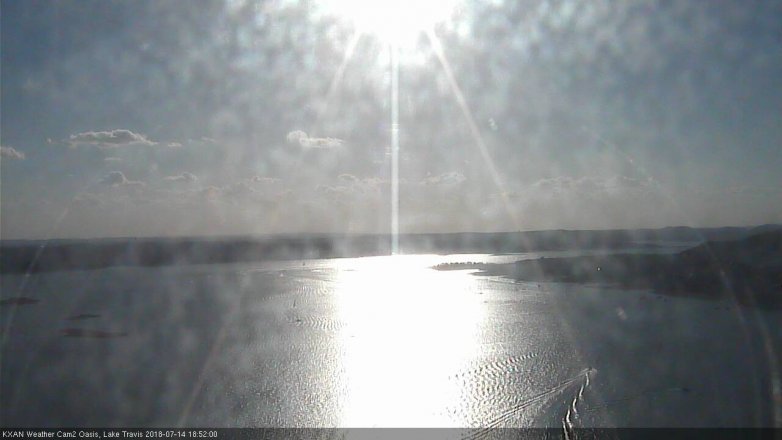 Lake Travis webcam, July 14, 2018 5:55 PM CT