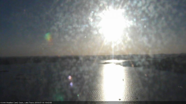 Lake Travis webcam, July 14, 2018 6:45 PM CT