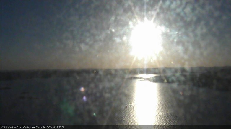 Lake Travis webcam, July 14, 2018 6:55 PM CT
