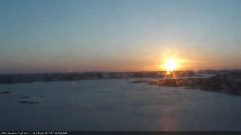 Lake Travis webcam, July 14, 2018 7:30 PM CT