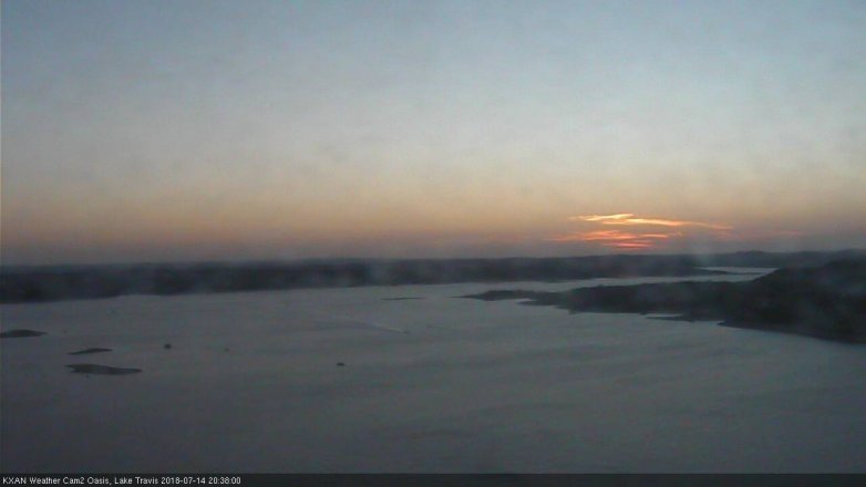 Lake Travis webcam, July 14, 2018 7:40 PM CT