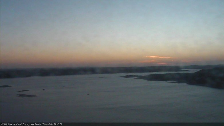 Lake Travis webcam, July 14, 2018 7:45 PM CT