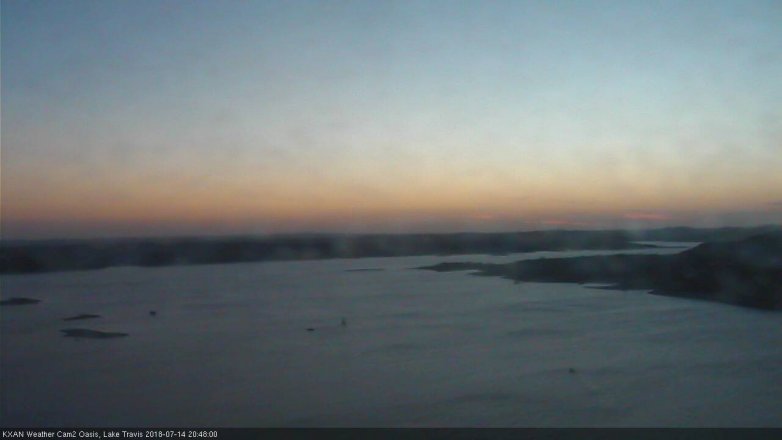 Lake Travis webcam, July 14, 2018 7:50 PM CT