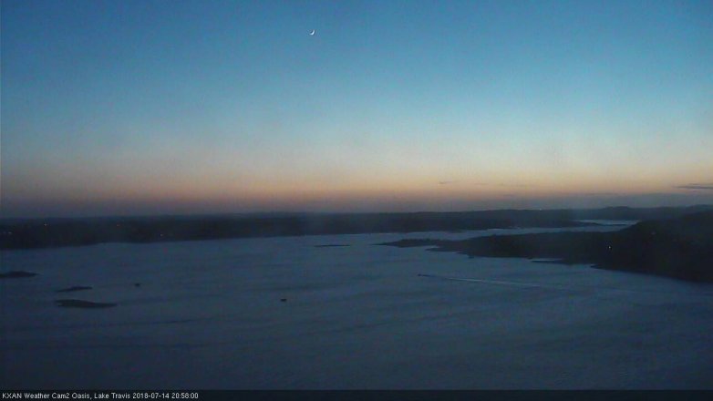 Lake Travis webcam, July 14, 2018 8:00 PM CT