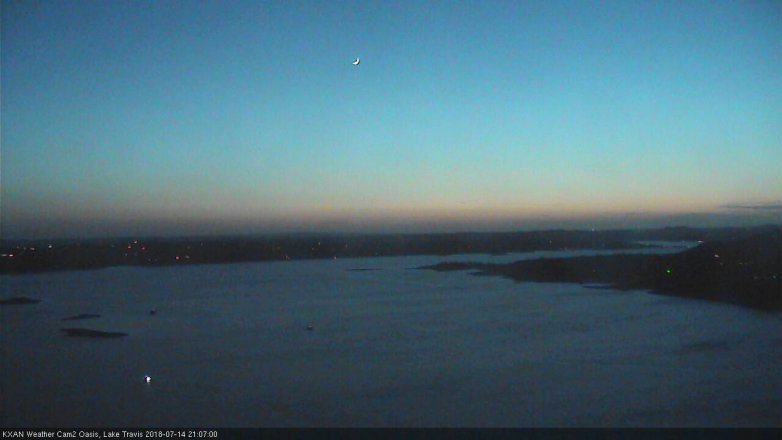 Lake Travis webcam, July 14, 2018 8:10 PM CT