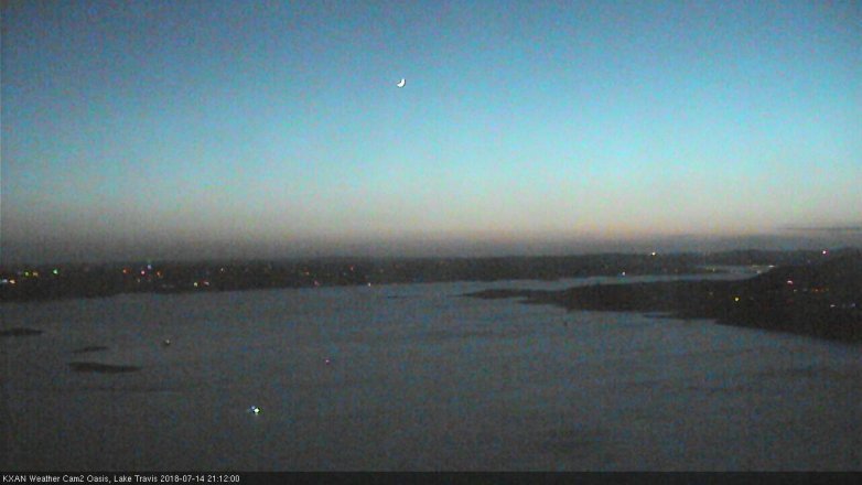 Lake Travis webcam, July 14, 2018 8:15 PM CT