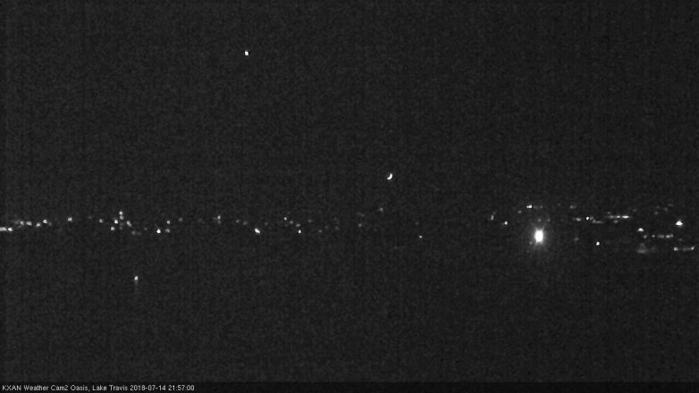 Lake Travis webcam, July 14, 2018 9:00 PM CT
