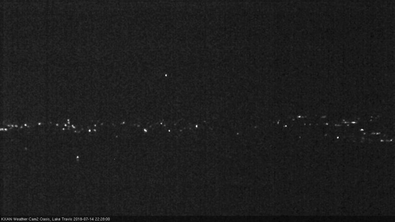 Lake Travis webcam, July 14, 2018 9:30 PM CT