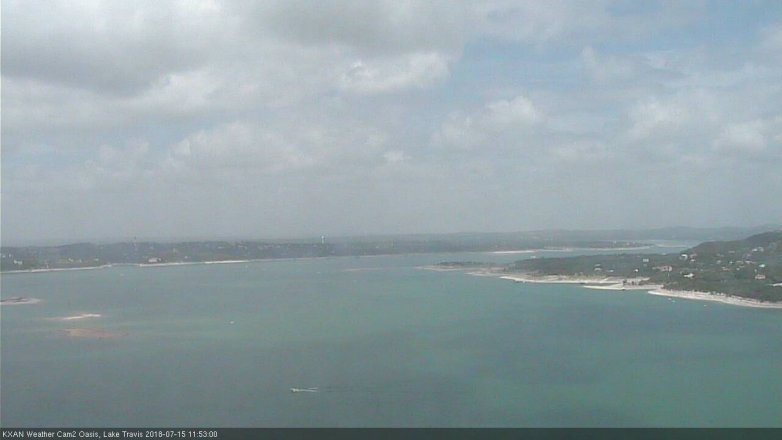 Lake Travis webcam, July 15, 2018 10:55 AM CT