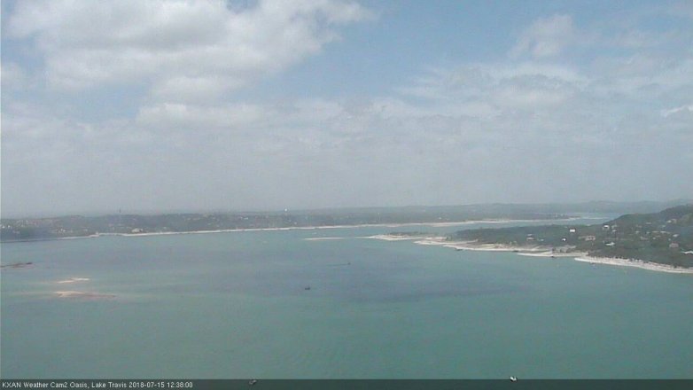 Lake Travis webcam, July 15, 2018 11:40 AM CT