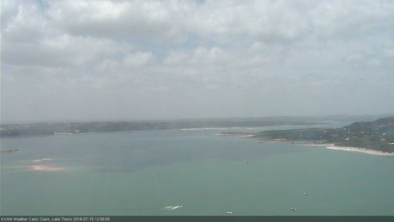 Lake Travis webcam, July 15, 2018 12:00 PM CT