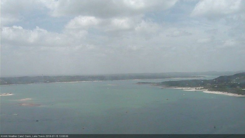 Lake Travis webcam, July 15, 2018 12:10 PM CT