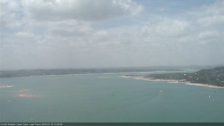 Lake Travis webcam, July 15, 2018 12:30 PM CT