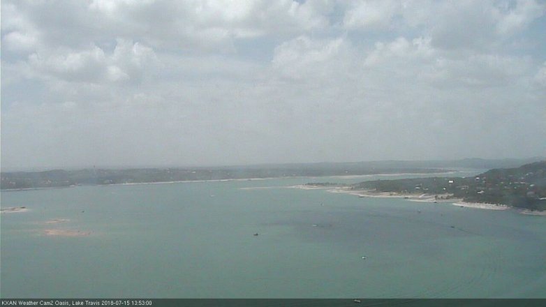 Lake Travis webcam, July 15, 2018 12:55 PM CT