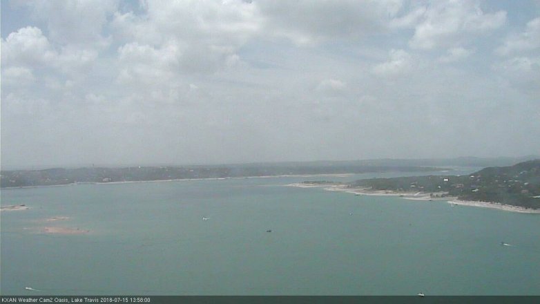 Lake Travis webcam, July 15, 2018 1:00 PM CT
