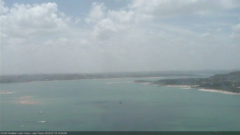 Lake Travis webcam, July 15, 2018 1:05 PM CT