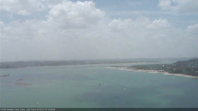 Lake Travis webcam, July 15, 2018 1:10 PM CT
